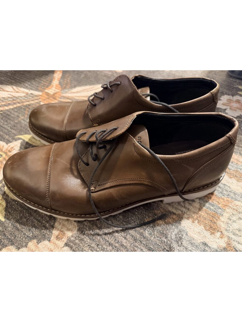 Rockport Tan Cap-Toe Oxford Dress Shoes Men's Size 12